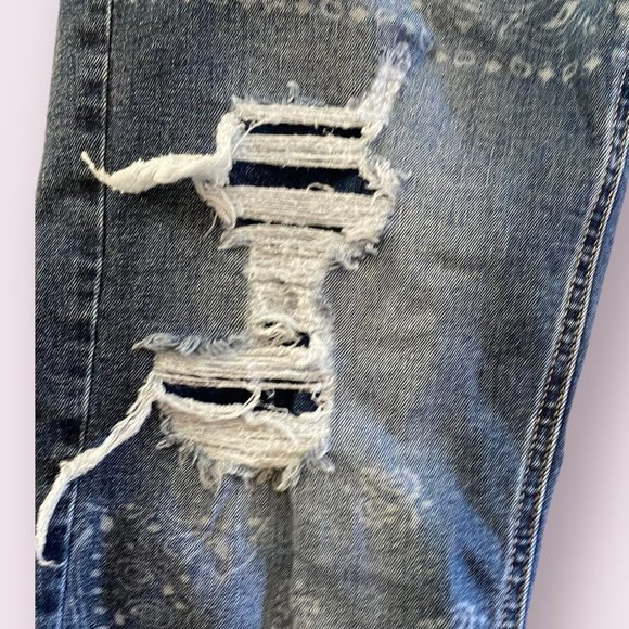SO | Girl’s | Patterned Ripped Jeans | Size: 16 Plus - Picture 2 of 6